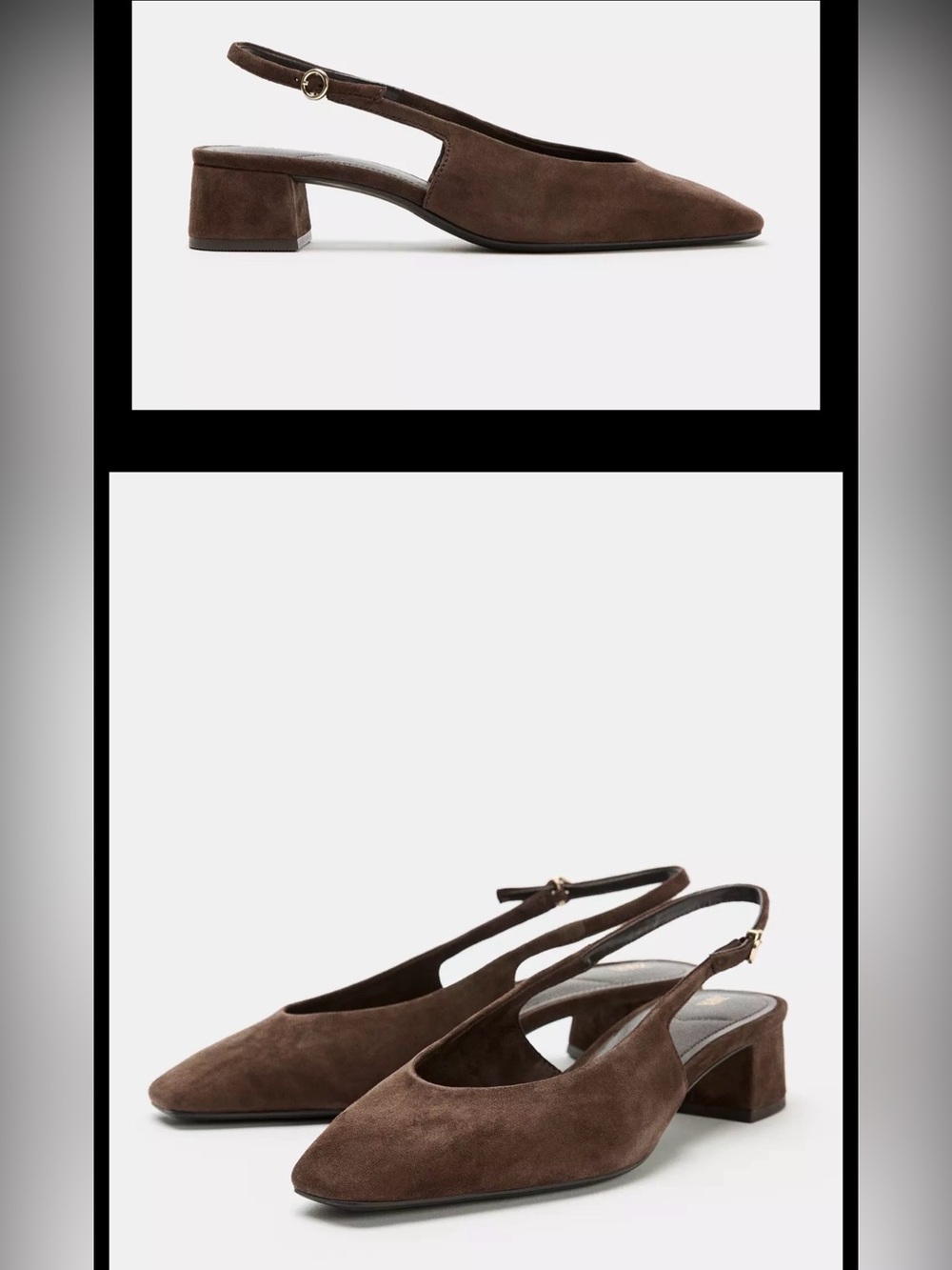 Zara Brown Suede Slingback Size 6 NWOT - Picture 6 of 7
